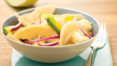 Salata de pepene galben cu avocado si mozzarella